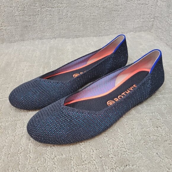 Rothy’s The Flat Women's Size 10 US Metallic Lattice Stitch Slip On Flat Shoes - Picture 1 of 11